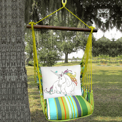 Unicorn Hammock Chair Swing | Citrus Stripe | Magnolia Casual