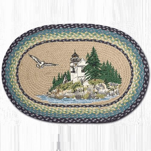 Lighthouse Oval Patch Braided Rug | Bass Harbor | Capitol Earth Rugs ...