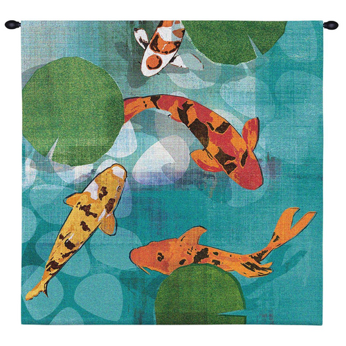 Koi Pool by Shanti Marie  Woven Tapestry Wall Art Hanging