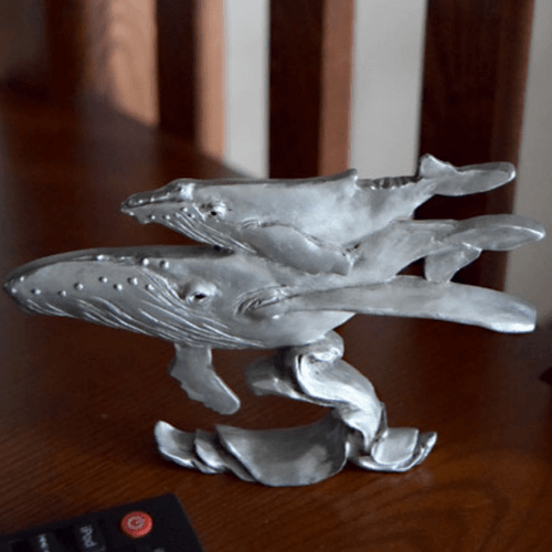 Humpback Whale Pewter Figurine | Whale Sculptures | Andy Schumann