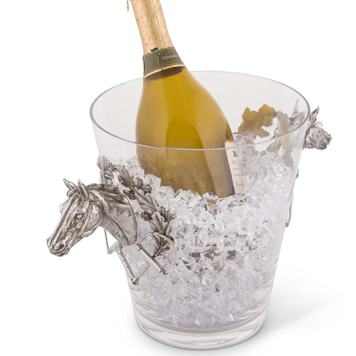 Horse Ice Bucket Glass Pewter Vagabond House