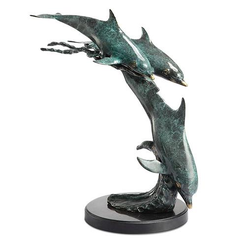 Dolphin Trio on Wave Sculpture | 51083 | SPI Home