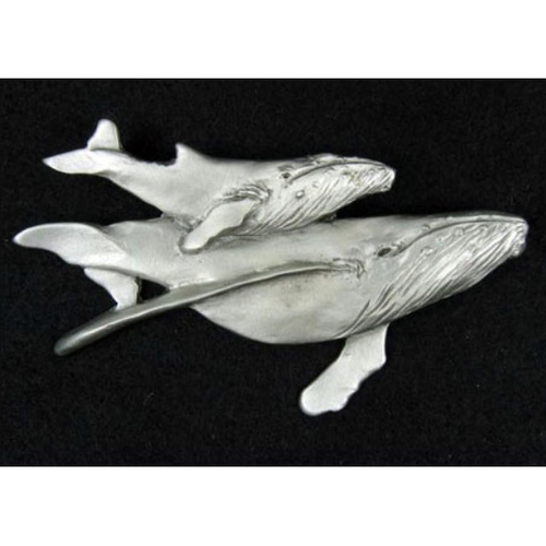 Blue Whale Pewter Pin Badge Hand Made in the United Kingdom - UK