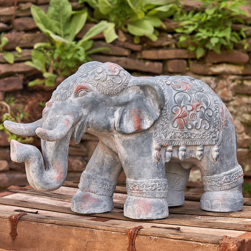 Boho Elephant Garden Statue | Zaer International | ZR180388