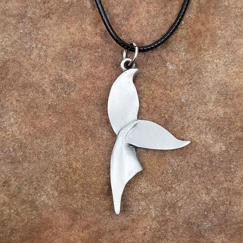 Whale Tail Pewter Pendant Necklace | Schumann Wildlife Jewelry