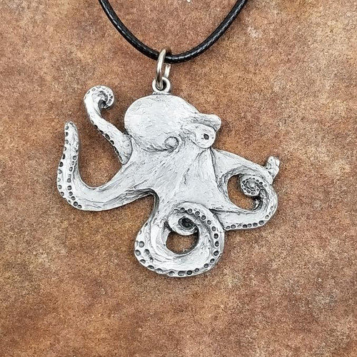 Octopus Pewter Pendant Necklace | Schumann Wildlife Jewelry