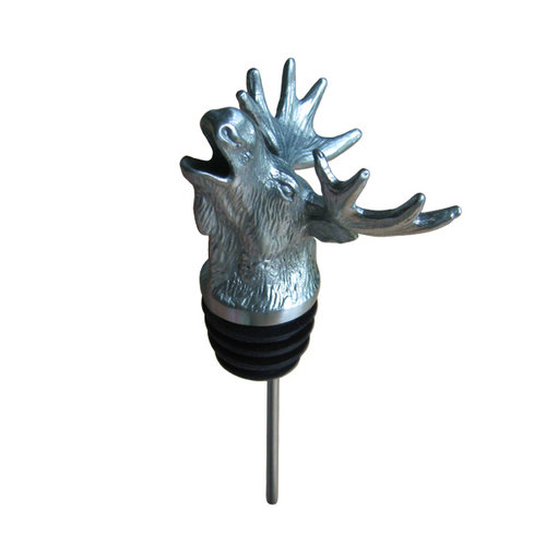 Stainless Steel Carved Moose Wine Pourer - Aerator