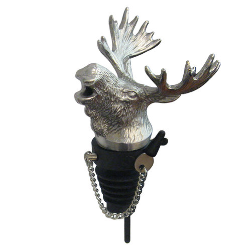 Stainless Steel Carved Moose Whiskey/Spirits Pourer