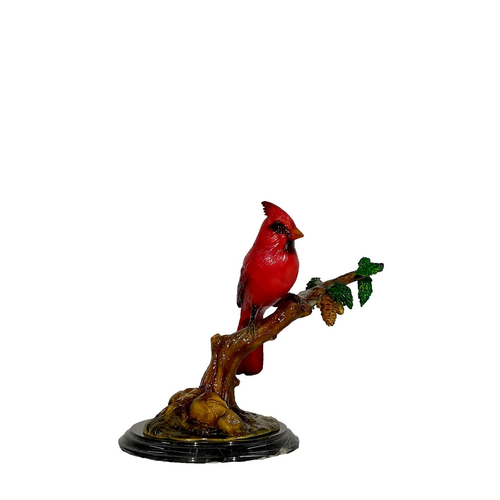 Cardinal on Branch Bronze Sculpture Bronze Sculpture