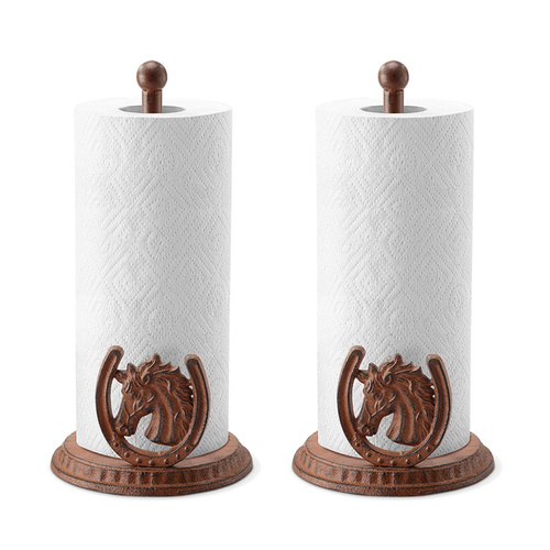 3-D Horse & Laurel Wreath Polished Aluminum Paper Towel Holder #PP13