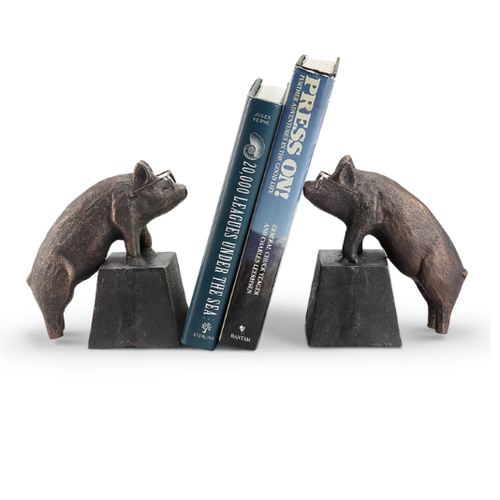 Nearsighted Pig Bookends SPI Decor