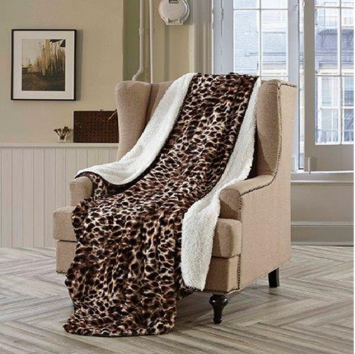 Cheetah Skin Sherpa Blanket| Throw