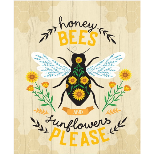Honey Bees and Sunflowers Please Flannel Sherpa Throw Blanket