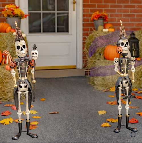 Set of 2 Hand Painted 3 Foot Tall Indoor/Outdoor Halloween