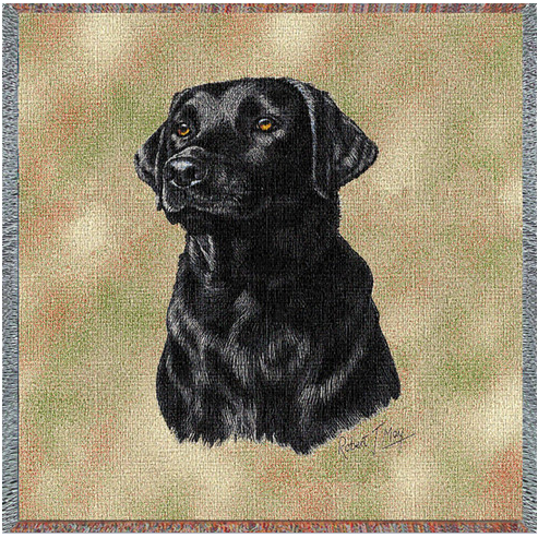 Black Labrador Retriever Cotton Throw Blanket | Dog Woven Throw | Pure ...