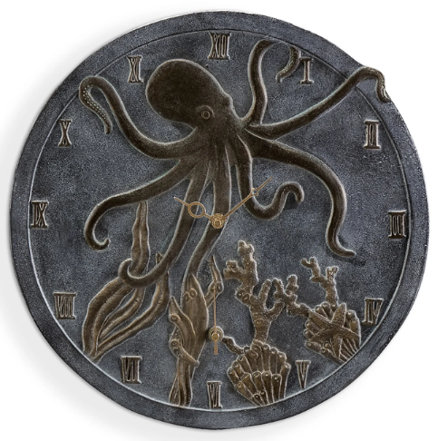 Octopus Wall Mounted Garden Clock and Thermometer | SPI Home | 35229