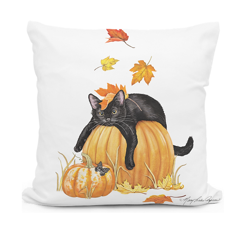 Pumpkin Cat Indoor/ Outdoor Pillow| Fall Decor Halloween
