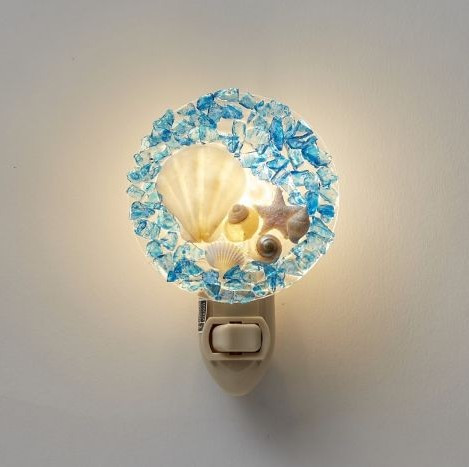 Round Blue Shells LED Nightlight | Ocean