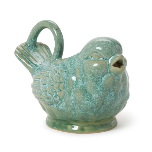 Reflective Glaze Stoneware Bird Pitcher | Planter | Flower Pot