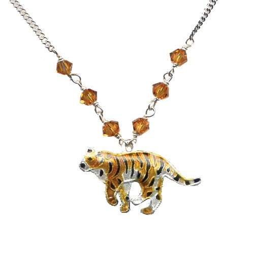 Tiger Necklace Cloisonne Jewelry Bamboo Jewelry