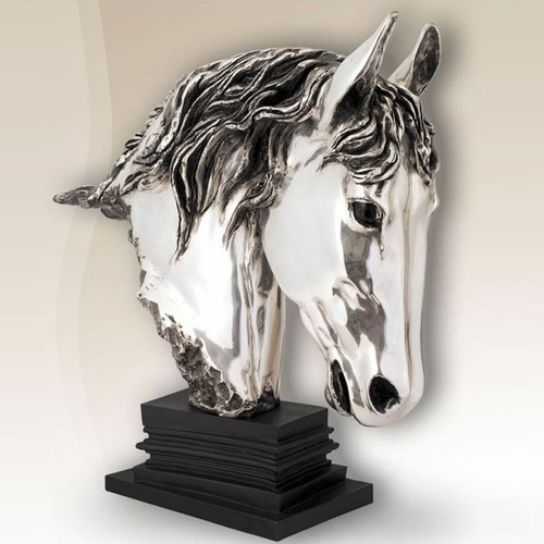 Horse Head Silver Plated Sculpture | 8009