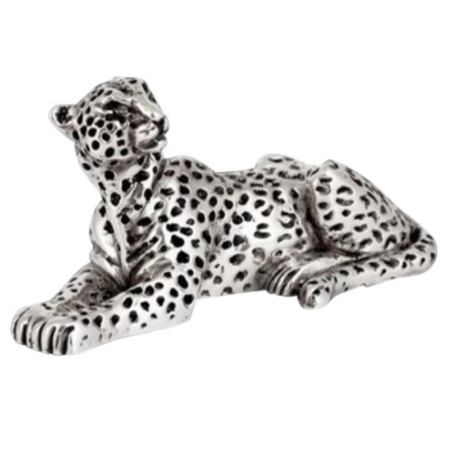 Leopard Family Sculpture, Silver Plated