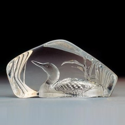 Peaceful Loon Crystal Sculpture | 33571 | Mats Jonasson Maleras