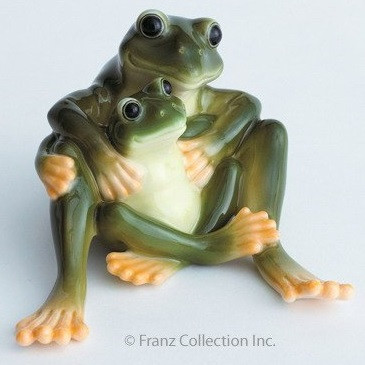 Frog Figurine, Father Son, Franz Collection