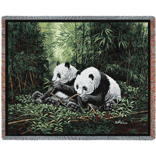 Shavel Hi Pile Panda Bear Print Oversized Fleece Throw