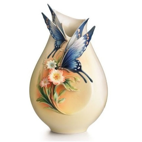Butterfly Vase Fluttering Beauty Porcelain Franz