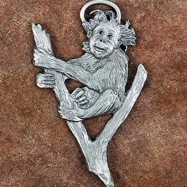 Orangutan Ornament | Baby | Pewter | Monkey | Schumann