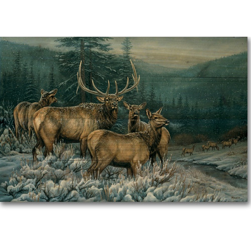 Elk Wall Art | Wood Panel | Broken Silence | Rosemary Millette
