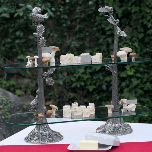 Song Birds Bistro Stand | Pewter | Glass | Vagabond House