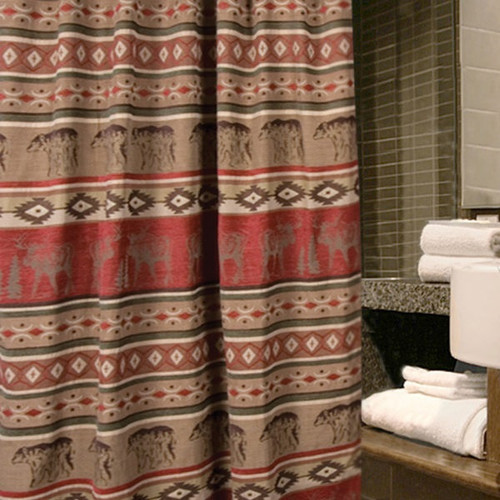 Deer Bear Adirondack Shower Curtain Carstens