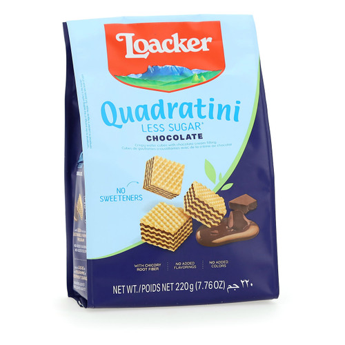 Quadratini Meno zuccheri -30% Chocolate 220g Quadratini Meno zuccheri -30% Chocolate 220g