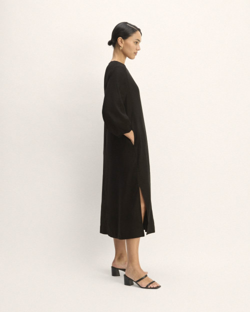 Linen A-Line Midi Dress