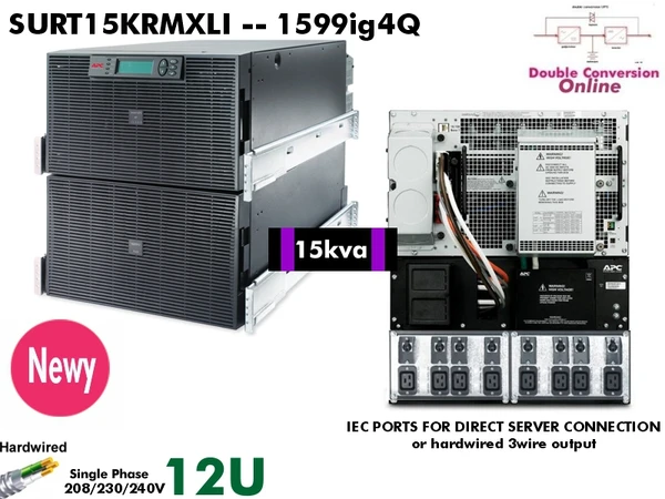 SURT15KRMXLI - APC Online 15000va (208/230/240v w/Netcard & RailKit  ) - NOB