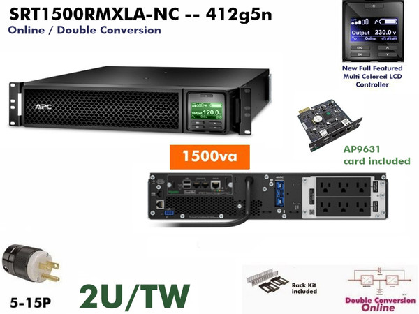 SRT1500RMXLA-NC - APC SRT Online 1500va (120v LCD Screen ) - Refurbished