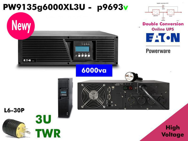 PW9135G6000-XL3U - Powerware Online 9135 6000VA (200-240v - Value LCD 6kva) - NOB