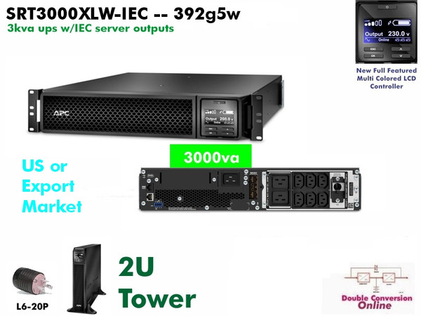 SRT3000XLW-IEC - APC SRT Online 3000VA (200-240 - Global IEC) - Refurbished