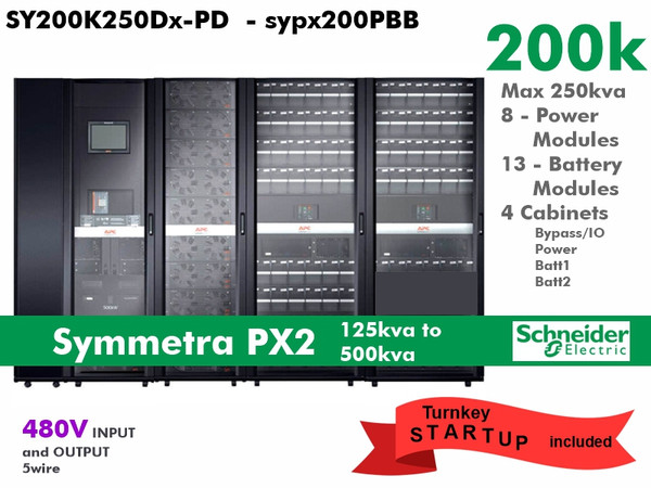 SY200K250D - APC Symmetra PX250 200000VA (3p/480v - 250k Max) - Refurbished