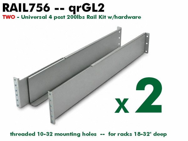 RAIL756 - GLH Rails Rail Kit (150lb+ Rail Kit) - NOB