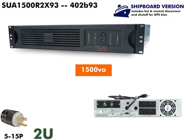 SUA1500R2X93 - APC SmartUPS 1500VA (120v - Shipboard) - Refurbished