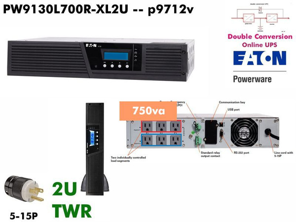 PW9130L700R-XL2U - Powerware Online 9130 700VA (120v - LCD) - Refurbished