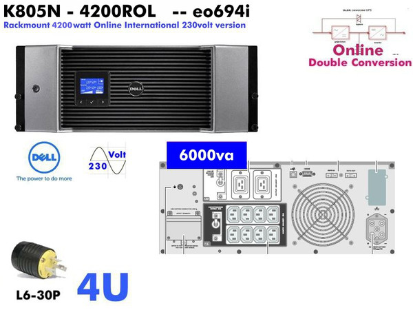 K805N - 4200R-HV - Dell Smarter 6000VA (230-240v - Global IEC) - Refurbished