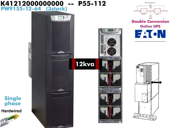 K41212000000000 - Eaton 9155 12000VA (120/208-240v - 9155-12-64) - Refurbished