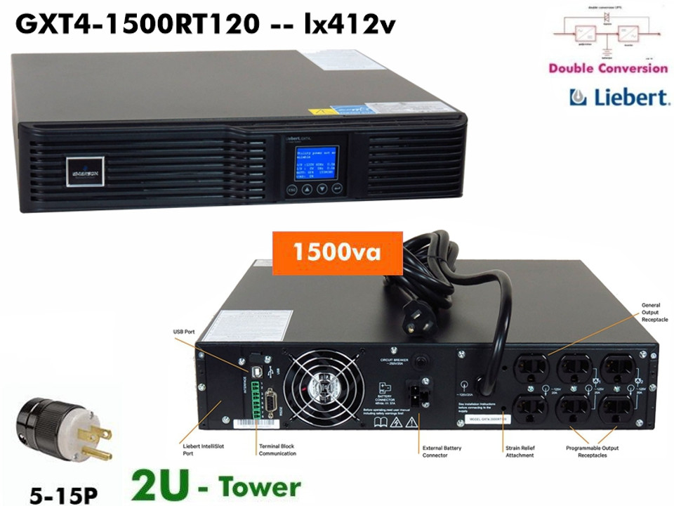 GXT4-1500RT120 - Liebert GXT4 Online 1500va (120v ) - Refurbished