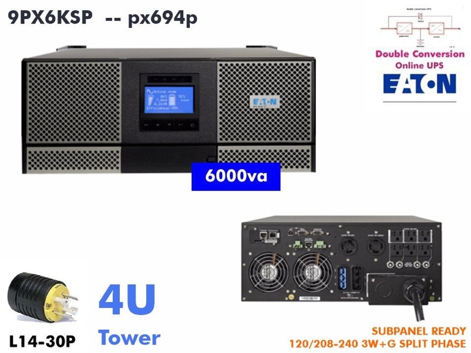 9PX6KSP - Eaton 9PX 5500va (120/208-240v LCD Online ) - Refurbished