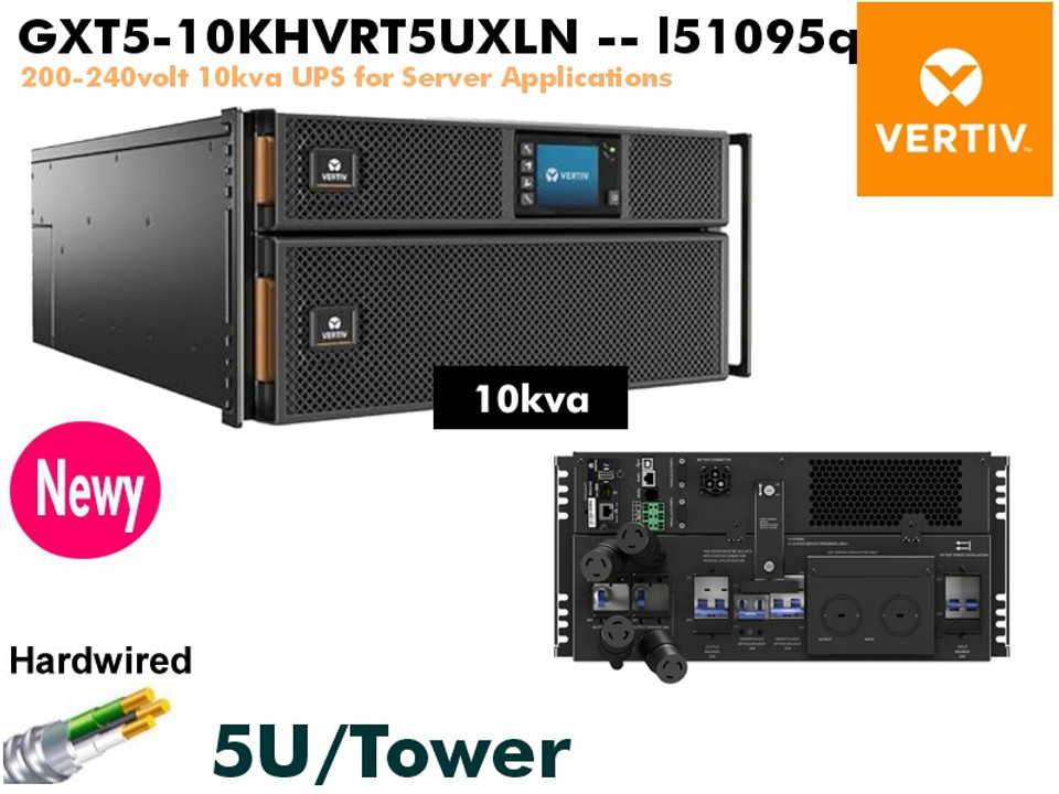 GXT5-10KHVRT5UXLN - Vertiv GXT5 Online 10000va (200-240v - 3wire) - NOB