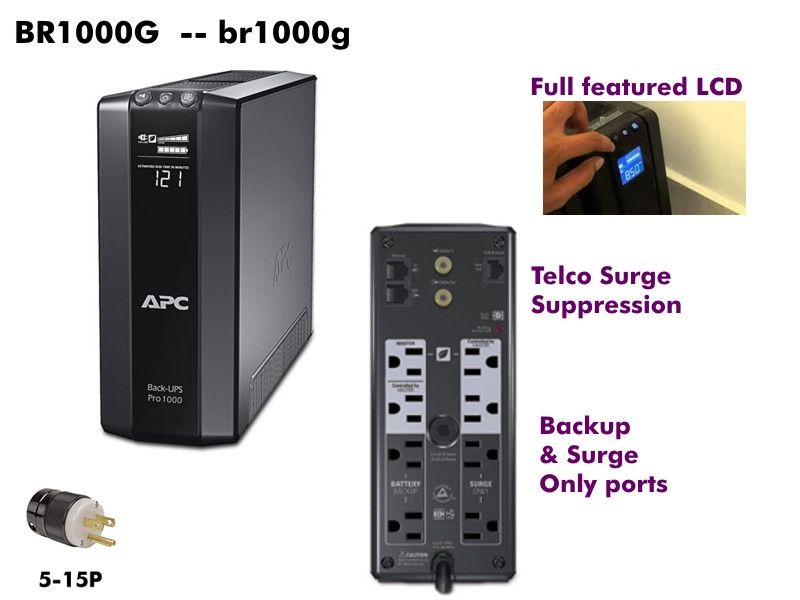 BR1000G - APC BackUPS Pro ES 1000va (120v 2Batt ) - Refurbished